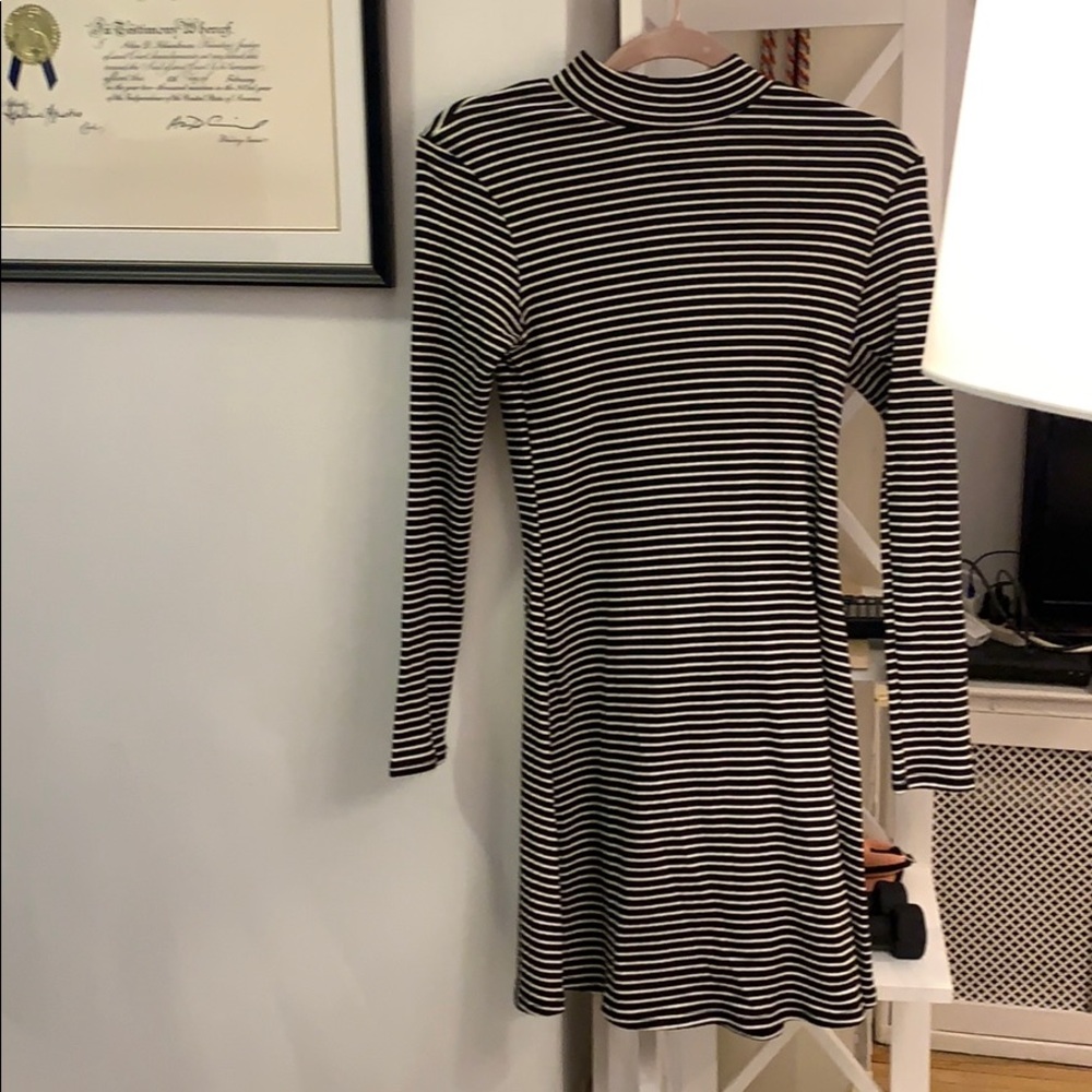 American apparel Black and white striped dress